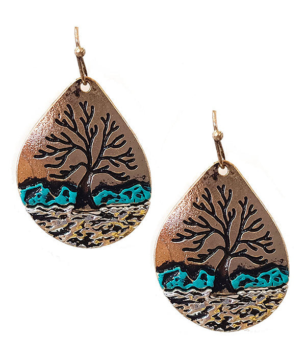 TREE OF LIFE TEARDROP EARRING-0