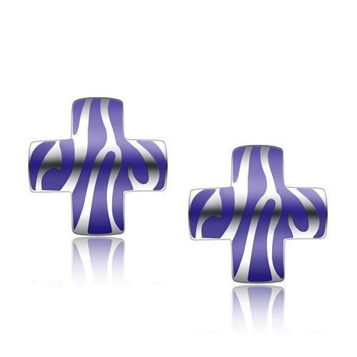 TK272 - High polished (no plating) Stainless Steel Earrings with No Stone-0